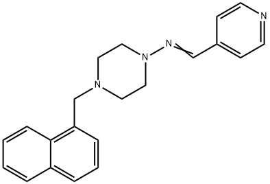 (E)-N-[4-(naphthalen-1-ylmethyl)piperazin-1-yl]-1-pyridin-4-ylmethanimine Struktur