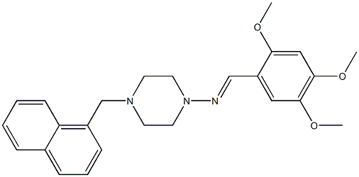 (E)-N-[4-(naphthalen-1-ylmethyl)piperazin-1-yl]-1-(2,4,5-trimethoxyphenyl)methanimine Struktur