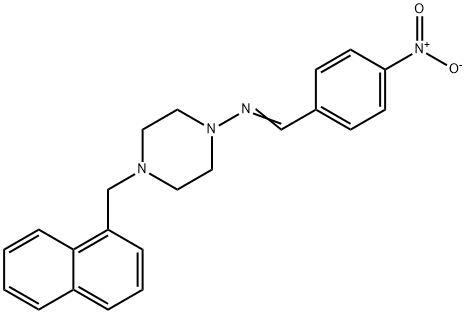 (E)-N-[4-(naphthalen-1-ylmethyl)piperazin-1-yl]-1-(4-nitrophenyl)methanimine Struktur