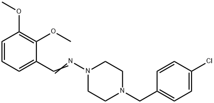 (E)-N-[4-[(4-chlorophenyl)methyl]piperazin-1-yl]-1-(2,3-dimethoxyphenyl)methanimine Struktur