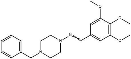 (E)-N-(4-benzylpiperazin-1-yl)-1-(3,4,5-trimethoxyphenyl)methanimine Struktur