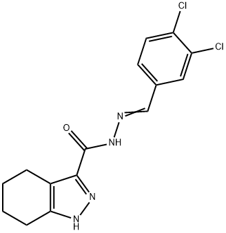 N-[(Z)-(3,4-dichlorophenyl)methylideneamino]-4,5,6,7-tetrahydro-1H-indazole-3-carboxamide Struktur