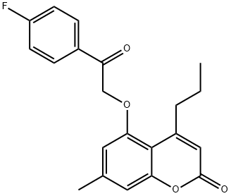 5-[2-(4-fluorophenyl)-2-oxoethoxy]-7-methyl-4-propylchromen-2-one Struktur