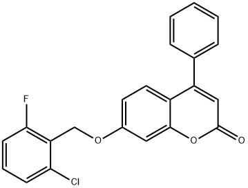 7-[(2-chloro-6-fluorophenyl)methoxy]-4-phenylchromen-2-one Struktur