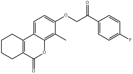 3-[2-(4-fluorophenyl)-2-oxoethoxy]-4-methyl-7,8,9,10-tetrahydrobenzo[c]chromen-6-one Struktur