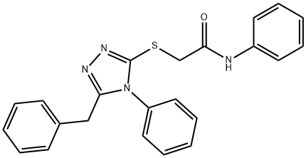 2-[(5-benzyl-4-phenyl-1,2,4-triazol-3-yl)sulfanyl]-N-phenylacetamide Struktur