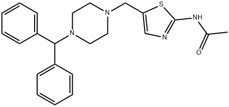 N-[5-[(4-benzhydrylpiperazin-1-yl)methyl]-1,3-thiazol-2-yl]acetamide Struktur