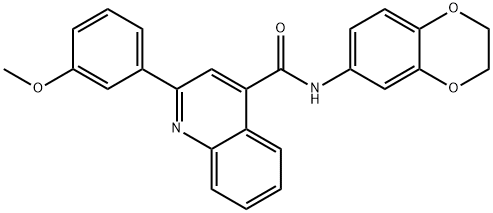 N-(2,3-dihydro-1,4-benzodioxin-6-yl)-2-(3-methoxyphenyl)quinoline-4-carboxamide Struktur