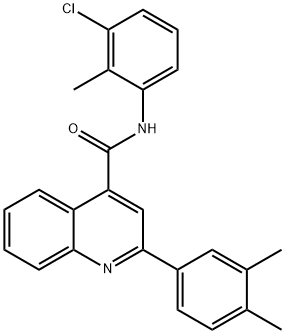 N-(3-chloro-2-methylphenyl)-2-(3,4-dimethylphenyl)quinoline-4-carboxamide Struktur