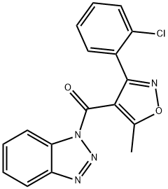 benzotriazol-1-yl-[3-(2-chlorophenyl)-5-methyl-1,2-oxazol-4-yl]methanone Struktur