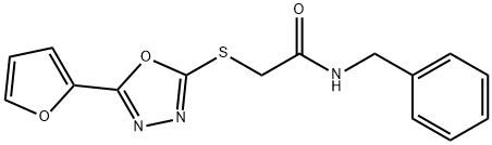 N-benzyl-2-[[5-(furan-2-yl)-1,3,4-oxadiazol-2-yl]sulfanyl]acetamide Struktur