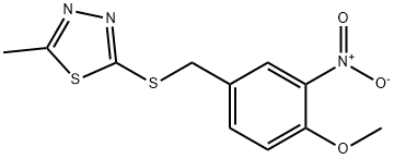 2-[(4-methoxy-3-nitrophenyl)methylsulfanyl]-5-methyl-1,3,4-thiadiazole Struktur