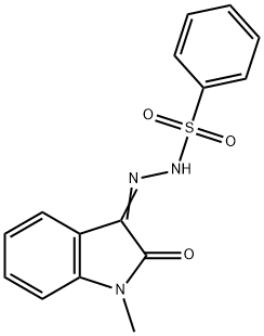 N-[(Z)-(1-methyl-2-oxoindol-3-ylidene)amino]benzenesulfonamide Struktur