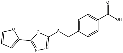 4-[[5-(furan-2-yl)-1,3,4-oxadiazol-2-yl]sulfanylmethyl]benzoic acid Struktur