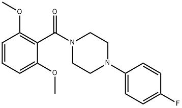 (2,6-dimethoxyphenyl)-[4-(4-fluorophenyl)piperazin-1-yl]methanone Struktur