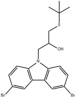 1-tert-butylsulfanyl-3-(3,6-dibromocarbazol-9-yl)propan-2-ol Struktur