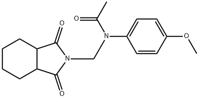 N-[(1,3-dioxo-3a,4,5,6,7,7a-hexahydroisoindol-2-yl)methyl]-N-(4-methoxyphenyl)acetamide Struktur