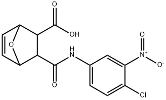 2-[(4-chloro-3-nitrophenyl)carbamoyl]-7-oxabicyclo[2.2.1]hept-5-ene-3-carboxylic acid Struktur