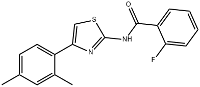 N-[4-(2,4-dimethylphenyl)-1,3-thiazol-2-yl]-2-fluorobenzamide Struktur