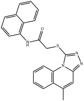 2-[(5-methyl-[1,2,4]triazolo[4,3-a]quinolin-1-yl)sulfanyl]-N-naphthalen-1-ylacetamide Struktur