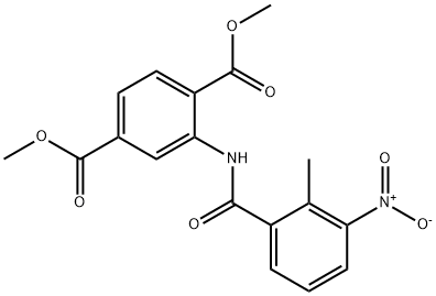 dimethyl 2-[(2-methyl-3-nitrobenzoyl)amino]benzene-1,4-dicarboxylate Struktur