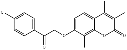 7-[2-(4-chlorophenyl)-2-oxoethoxy]-3,4,8-trimethylchromen-2-one Struktur