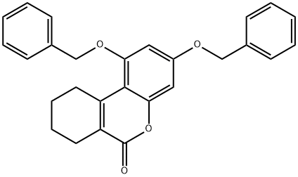 1,3-bis(phenylmethoxy)-7,8,9,10-tetrahydrobenzo[c]chromen-6-one Struktur