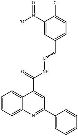 N-[(E)-(4-chloro-3-nitrophenyl)methylideneamino]-2-phenylquinoline-4-carboxamide Struktur