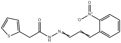 N-[(E)-[(Z)-3-(2-nitrophenyl)prop-2-enylidene]amino]-2-thiophen-2-ylacetamide Struktur