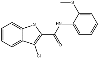 3-chloro-N-(2-methylsulfanylphenyl)-1-benzothiophene-2-carboxamide Struktur