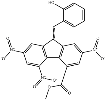 methyl (9E)-9-[(2-hydroxyphenyl)methylidene]-2,5,7-trinitrofluorene-4-carboxylate Struktur