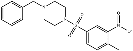 1-benzyl-4-(4-methyl-3-nitrophenyl)sulfonylpiperazine Struktur