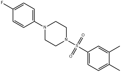 1-(3,4-dimethylphenyl)sulfonyl-4-(4-fluorophenyl)piperazine Struktur