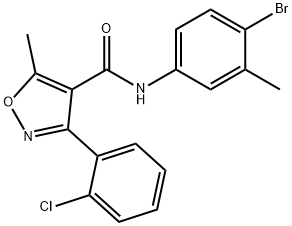 N-(4-bromo-3-methylphenyl)-3-(2-chlorophenyl)-5-methyl-1,2-oxazole-4-carboxamide Struktur