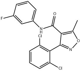 3-(2,6-dichlorophenyl)-N-(3-fluorophenyl)-5-methyl-1,2-oxazole-4-carboxamide Struktur