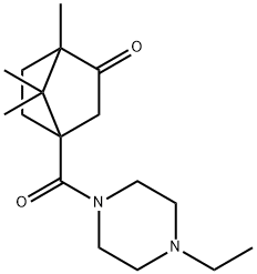 4-(4-ethylpiperazine-1-carbonyl)-1,7,7-trimethylbicyclo[2.2.1]heptan-2-one Struktur