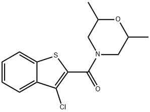 (3-chloro-1-benzothiophen-2-yl)-(2,6-dimethylmorpholin-4-yl)methanone Struktur