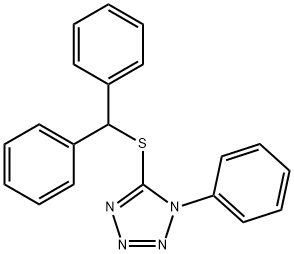 5-benzhydrylsulfanyl-1-phenyltetrazole Struktur