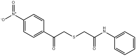 2-[2-(4-nitrophenyl)-2-oxoethyl]sulfanyl-N-phenylacetamide Struktur