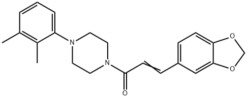 (E)-3-(1,3-benzodioxol-5-yl)-1-[4-(2,3-dimethylphenyl)piperazin-1-yl]prop-2-en-1-one Struktur