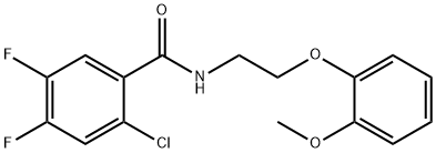 2-chloro-4,5-difluoro-N-[2-(2-methoxyphenoxy)ethyl]benzamide Struktur