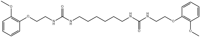 1-[2-(2-methoxyphenoxy)ethyl]-3-[6-[2-(2-methoxyphenoxy)ethylcarbamoylamino]hexyl]urea Struktur