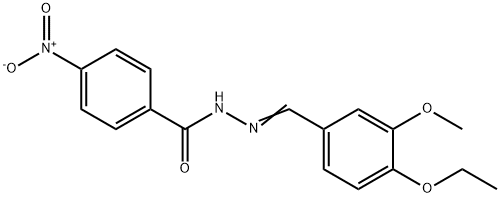 N-[(Z)-(4-ethoxy-3-methoxyphenyl)methylideneamino]-4-nitrobenzamide Struktur