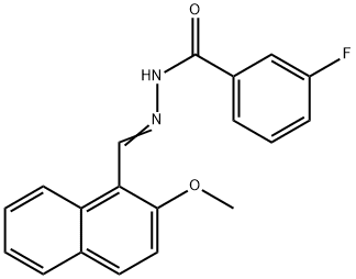 3-fluoro-N-[(E)-(2-methoxynaphthalen-1-yl)methylideneamino]benzamide Struktur