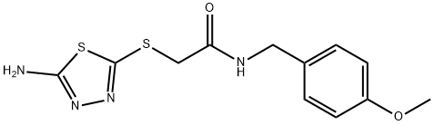 2-[(5-amino-1,3,4-thiadiazol-2-yl)sulfanyl]-N-[(4-methoxyphenyl)methyl]acetamide Struktur