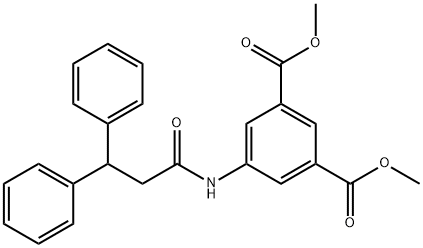 dimethyl 5-(3,3-diphenylpropanoylamino)benzene-1,3-dicarboxylate Struktur