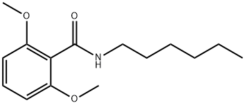 N-hexyl-2,6-dimethoxybenzamide Struktur