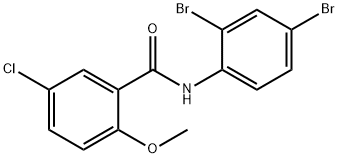 5-chloro-N-(2,4-dibromophenyl)-2-methoxybenzamide Struktur