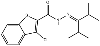 3-chloro-N-(2,4-dimethylpentan-3-ylideneamino)-1-benzothiophene-2-carboxamide Struktur