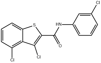 3,4-dichloro-N-(3-chlorophenyl)-1-benzothiophene-2-carboxamide Struktur